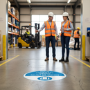 Professional High Visibility Mandatory Sign with Slip-Resistant Surface - Durable Self-Adhesive Floor Warning for Enhanced Safety
