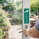 Push Sign – Clear Instructions – Indoor & Outdoor Use