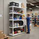 Heavy Duty Metal Shelving - 1800mm High - 90/130kg Capacity - White