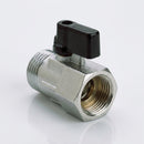 3/8in BSP Male x Female Plated Brass Mini Ball Valve 41mm (view 2)