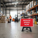Premium Reduce Speed Now Sign 1050x750mm - High-Visibility Reflective Safety Sign for Traffic Control