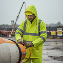 High-Performance Hi-Vis Yellow Lite Rain Suit for Foul Weather Protection