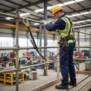 Professional 2m Twin Fall Arrest Lanyard with Shock Absorber and Alloy Steel Hooks for Safety in Working at Heights