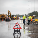 Premium Slippery Road Surface Sign 750mm - High-Quality Reflective Face and Quick Deployment Frame
