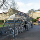 Professional Open Front 30 Cycle Shelter - 12.2m Length x 2.1m Depth with Robust Steel Framework and UV2 Sheeting