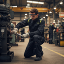 Premium ARC Flash & Fire Retardant Boilersuit with Kneepad Pockets - Dark Navy/Hi-Vis Yellow