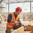 Premium Vented Safety Helmet with Mid Peak and Wheel Ratchet | Red