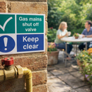 Gas Mains Shut Off Valve Safety Signs – 1mm Rigid Plastic – Indoor/Outdoor Use