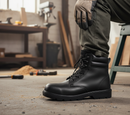 Premium Heavy Duty 6 Inch Work Boot with Steel Toe, Water Resistant Leather, and Slip Resistant Sole for Ultimate Protection and Comfort