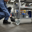 75mm Heavy Duty Swivel Plate Castor with Braked White Nylon Wheel