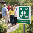 Fire Assembly Point Sign – White – 1mm Aluminium – Indoor/Outdoor Use