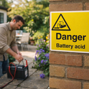 Battery Acid Safety Sign – 1mm Rigid Plastic – Indoor/Outdoor Use