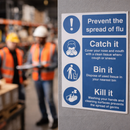 Flu Safety Signs – 150mm x 200mm – Self Adhesive Vinyl – Indoor Use