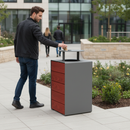 Heavy Duty 120L Litter Bin with Steel and Hardwood Design for Indoor and Outdoor Use