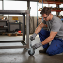 200mm Heavy Duty Braked Swivel Plate Castor with Rubber Tyre