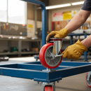 150mm Heavy Duty Swivel Plate Castor with Red Polyurethane Wheel