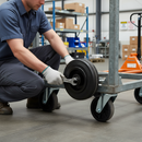 125mm Diameter Heavy Duty Rubber Wheel with Roller Bearing