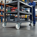 200mm Fixed Plate Castor with White Nylon Wheel and 600Kg Load Capacity