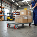 150mm Heavy Duty Swivel Plate Castor with Red Polyurethane Wheels