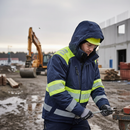 Premium Heavy Duty Winter Jacket - Hi-Vis, Wind and Waterproof with Quilted Lining and Detachable Hood