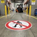 Premium No Pedestrians Floor Sign - Self-Adhesive, Slip Resistant, Durable, High Visibility with Exceptional Adhesive Strength