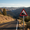 Premium Steep Downward Gradient Warning Sign - Customizable for Road Conditions - High-Quality Professional Grade for Industrial and Commercial App...