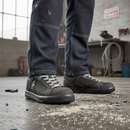 Premium Lightweight Safety Trainer Shoe with Water-Repellent Nubuck Leather Upper and Aluminium Toe Protector for Warehousing and Manufacturing