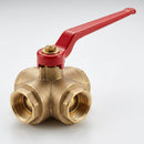 1-1/4in BSP Female 3-Way T Port Ball Valve, 20 Bar (view 2)
