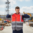 Premium Hi-Vis Red/Grey Executive Vest for Enhanced Visibility