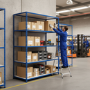 Premium Industrial Shelving - 2440mm High - 200kg Capacity - Melamine - Blue Finish