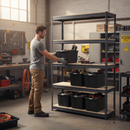 Premium Heavy Duty Shelving with 12x 62L Plastic Storage Boxes - 2000mm High