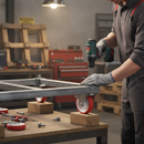 125mm Heavy Duty Braked Swivel Plate Castor with Red Polyurethane