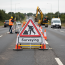 Premium Roll Up Road Sign Supplementary Plate for Surveying - Durable, Easy to Attach Warning Signage