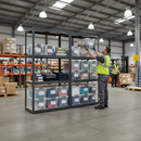 Professional Heavy Duty Shelving Unit with 8x 60L Plastic Storage Boxes - 1600mm High