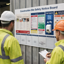 Construction Site Safety Notice Board – 1800mm x 1000mm – Rigid Plastic – Industrial Use