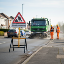 Premium Roll Up Road Sign Supplementary Plate for Road Sweeping - Durable and Easy to Attach