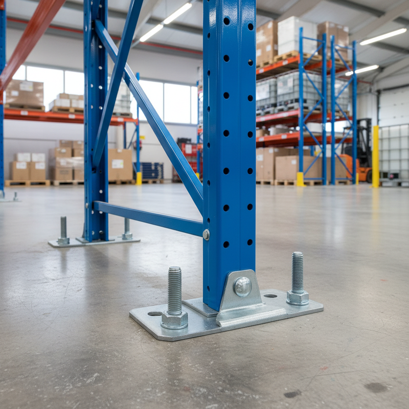 Pack of 4 Heavy Duty Single Steel Feet for Industrial Shelving