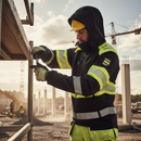 Premium Lightweight Hi-Vis Softshell Jacket with Removable Hood, Waterproof Fabric and Optimal Safety Features