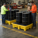 Romold 4 Drum Spill Containment Pallet – Yellow or Black – Polyethylene – Industrial Use