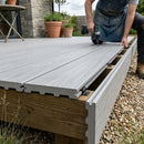 Solid Scalloped Grooved Composite Board 3.6m - Light Grey