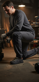 Premium Fleece Jogging Trousers with Zip Pockets, Elastic Waist, and Knee Pad Pocket for Comfort and Durability