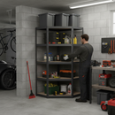 Premium Garage Corner Shelving Unit - 1800mm High - 250kg Capacity - Grey