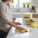 Premium Compostable Cleaning Cloths - Biodegradable, Food Safe, Color-Coded for Hygiene - Pack of 50