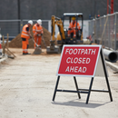 Premium Footpath Closed Ahead Sign 600x450mm with Reflective Face for Pedestrian Safety