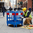 Premium Folding Manhole Barrier - Durable UV Stabilised HDPE for Utility Work - High-Quality Professional Grade for Industrial and Commercial Appli...