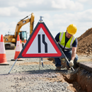 Premium Classic Roll-Up Traffic Sign - Road Narrows Right, PVC Face, Collapsible Design for Enhanced Safety