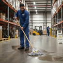 Premium Traditional Kentucky Mop Handle - Wooden with Metal Clamp for Efficient Cleaning