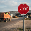 Premium Post Mounted STOP Sign with Class 2 Reflective Material for Enhanced Visibility at Junctions