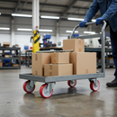 100mm Heavy Duty Swivel Plate Castor Red Polyurethane with Nylon Centre