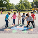 Premium Shark Game Playground Marking - Durable Thermoplastic with Colorful Fish Targets for Fun Learning Activities